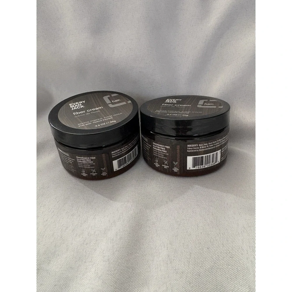 NEW Every Man Jack Hair Fiber Cream Matte Finish Firm Hold 3.4 oz 2 Pack Men's